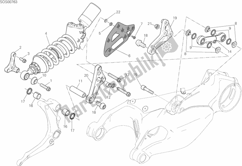 Todas las partes para Sospensione Posteriore de Ducati Superbike Panigale R USA 1199 2015